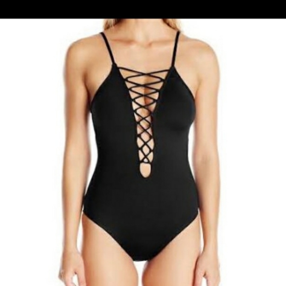 NWOT Black Sexy Plunging Swimsuit